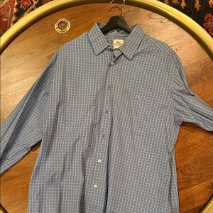 Lacoste Men's Blue Grid Pattern Shirt